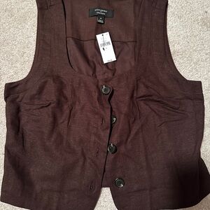 Banana Republic Brown Button-Up Women's Top